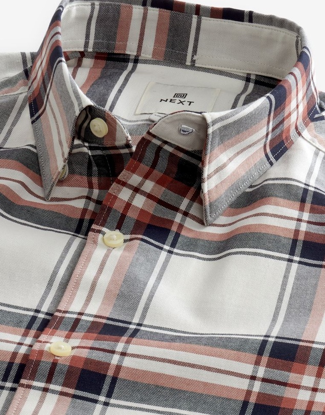 NEXT - Stretch Oxford Check Short Sleeve Shirt