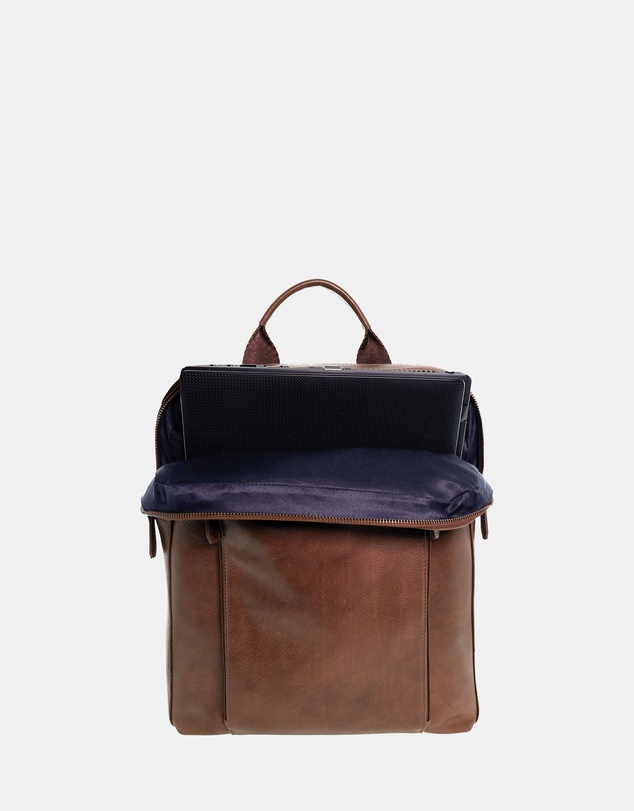 Pierre Cardin - Pierre Cardin Men's Leather Functional Business/Laptop Backpack