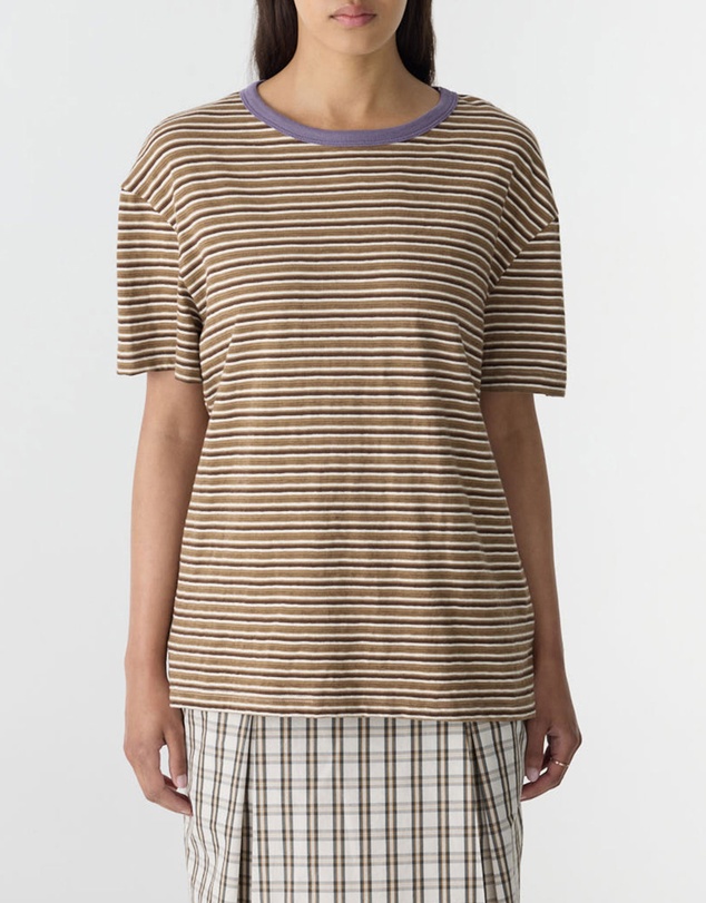 Bassike - Stripe Boyfriend T-Shirt
