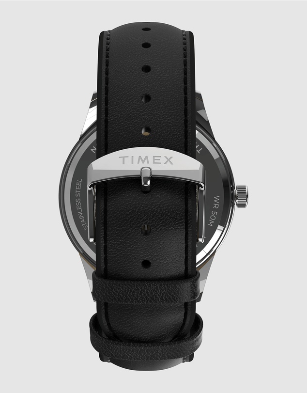 TIMEX - Chicago 45mm Leather Strap Watch