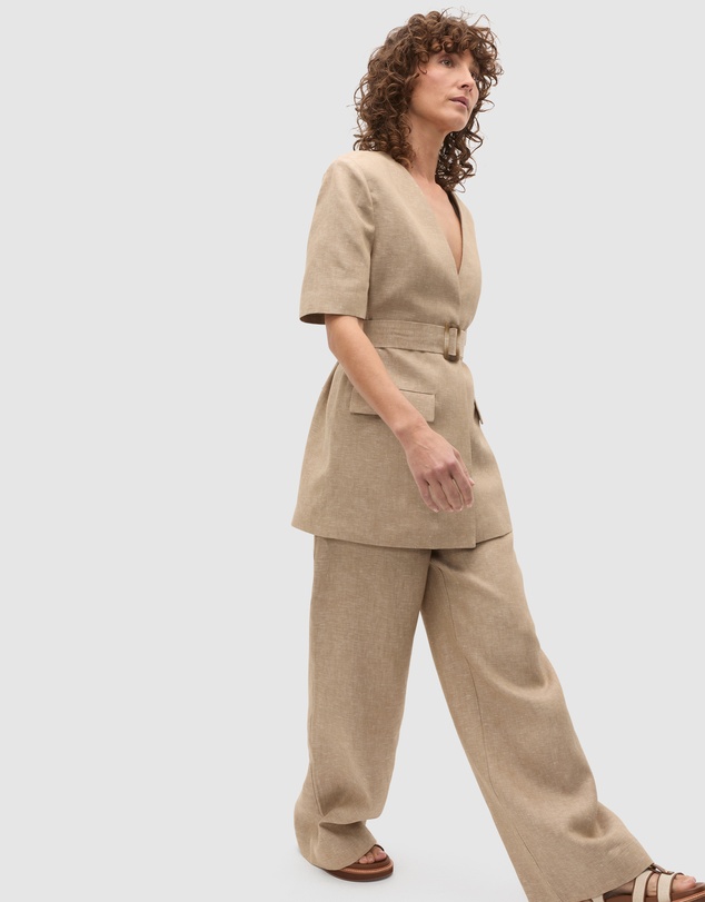 Seed Heritage - Linen Crossdye Tie Waist Jacket