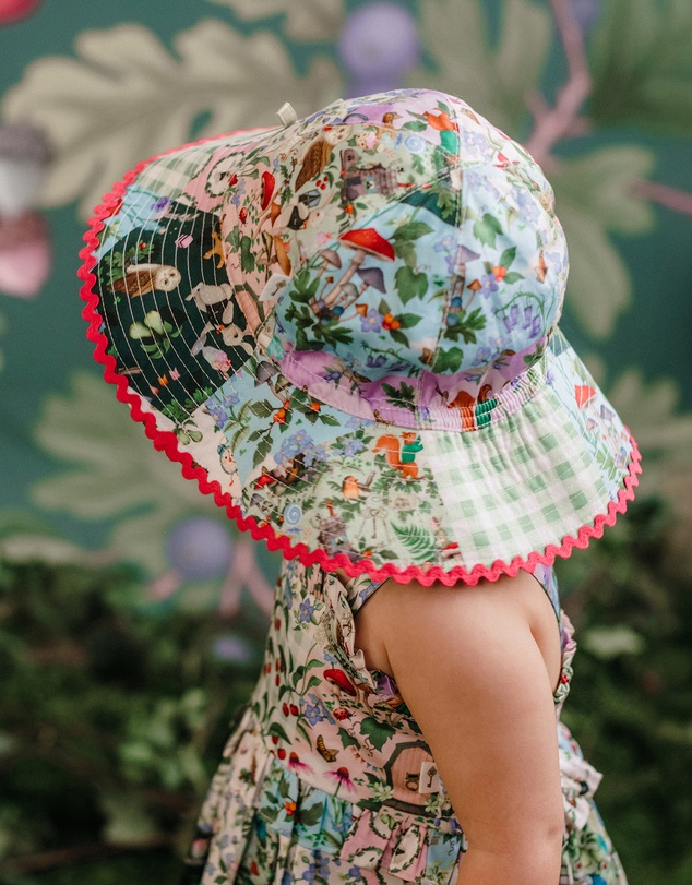 Fleur Harris - ‘Enchanted Garden’ Summer Baby Hat in Patchwork