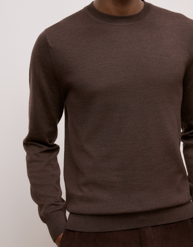 Trenery - Merino Classic Crew in Espresso
