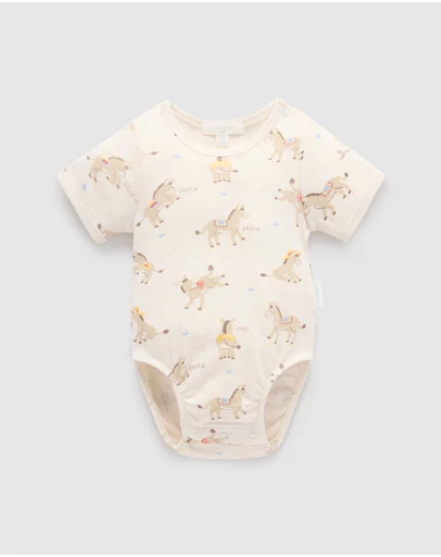 Purebaby - Rib Short Sleeve Bodysuit -Kids-Babies