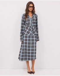 Calli - Lucy Check Asym Midi Skirt