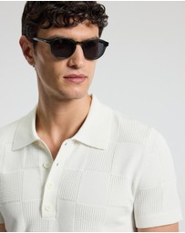 Calibre - Grid Stitch Polo White