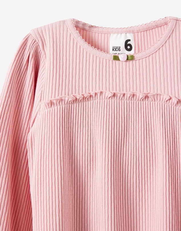 Cotton On Kids - Posie Long Sleeve Babydoll Top