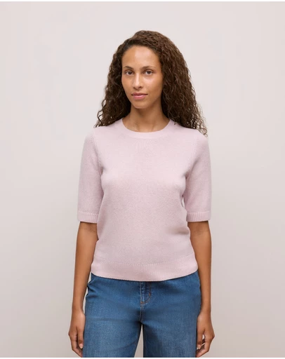 Trenery - Wool Cashmere T-shirt in Pink Rose