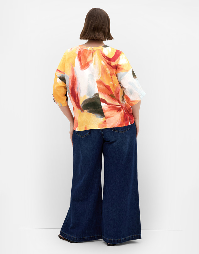 City Chic - Plus size Alexi Bloom Print Top - sunrise