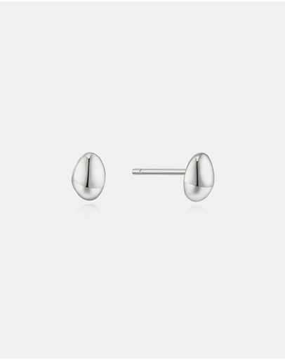 Ania Haie - Silver Organic Dome Pebble Stud Earrings