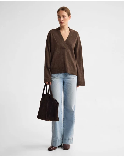 Oxford - Camille V-Neck Wool Blend Knit