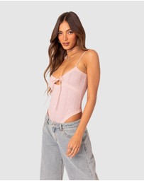 EDIKTED - Lacey knit cut out bodysuit