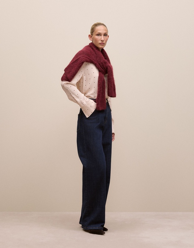 Trenery - Auralie Satin Spot Shirt in Contour