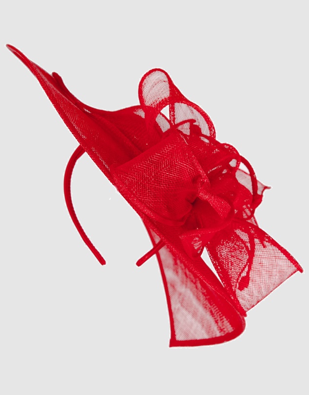 Max Alexander - Large Red Sinamay Fascinator Hat