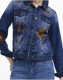 Desigual - Floral trucker denim jacket