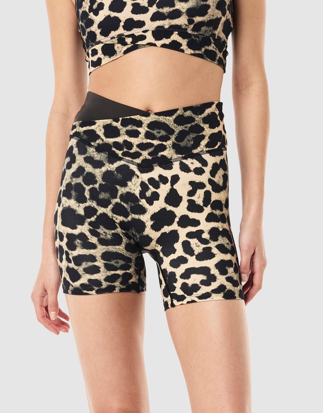 P.E Nation - Leopard Wander 5 Inch Bike Shorts