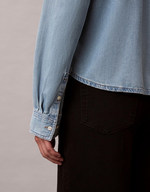 Calvin Klein Jeans - Denim Cropped Button-Down Shirt