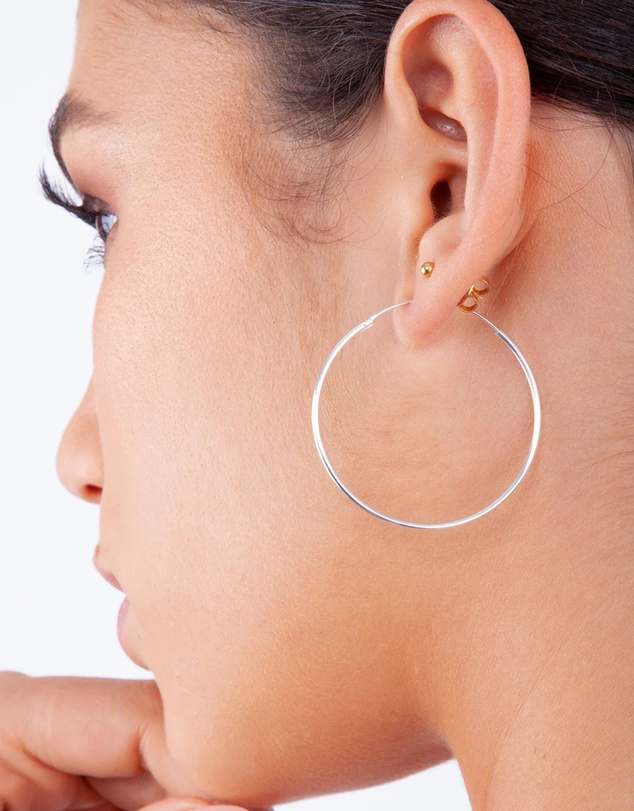 Lovisa - Sterling Silver Thread Polished Hoop Earrings
