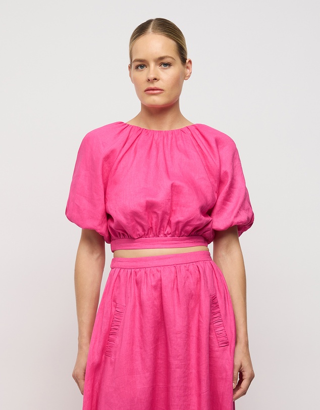FRIEND of AUDREY - Adoni Linen Balloon Sleeve Top