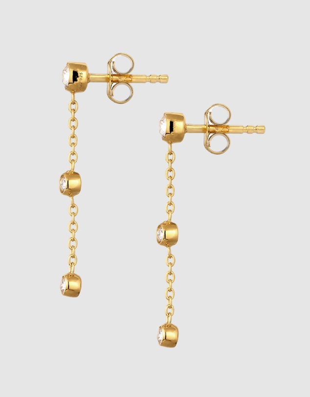 Elli Jewelry - Earrings Stud Crystal 925 Sterling Silver Gold-Plated