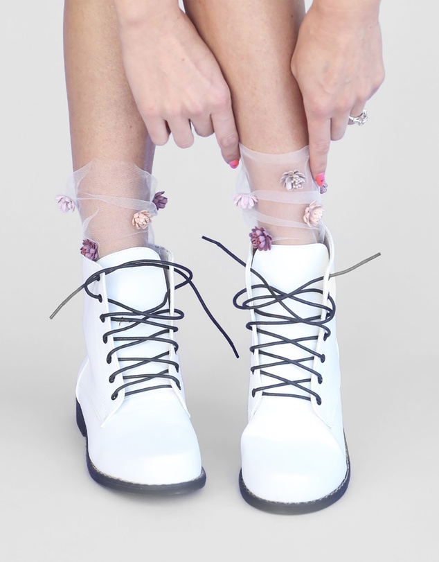 High Heel Jungle - Never Settle Petal Tulle Sock