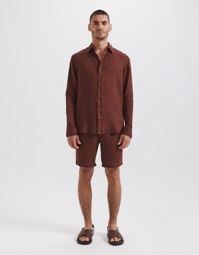 SABA - Anderson Long Sleeve Classic Linen Shirt
