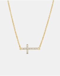 Mestige - Trust Cross Necklace - 18K Gold Plated