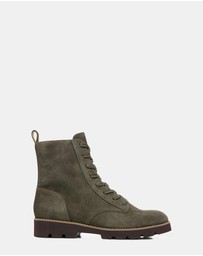 Vionic - Lani Lace-Up Boot - Olive Suede