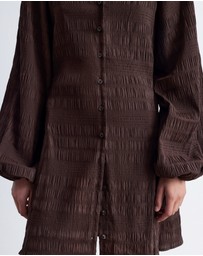 & Other Stories - Smocked Balloon-Sleeve Mini Dress