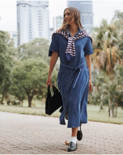 Petal & Pup - Tova Midi Dress - Blue