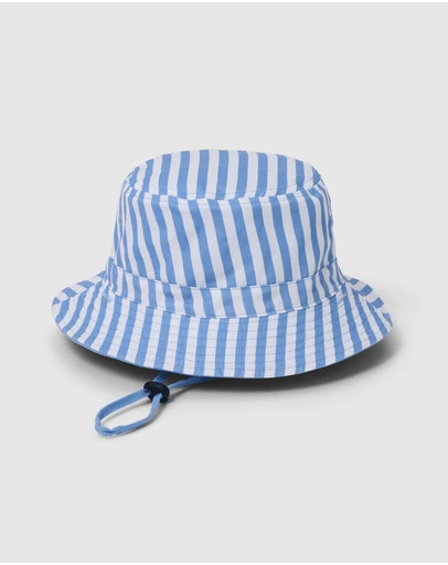 Crywolf - REVERSIBLE BUCKET HAT Sky Blue Stripe