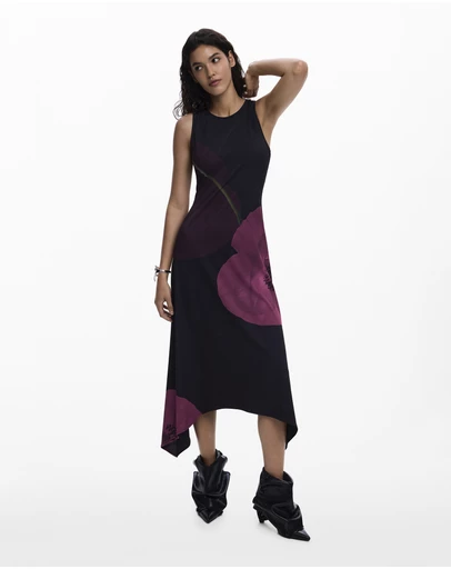 Desigual - Asymmetric poppy dress