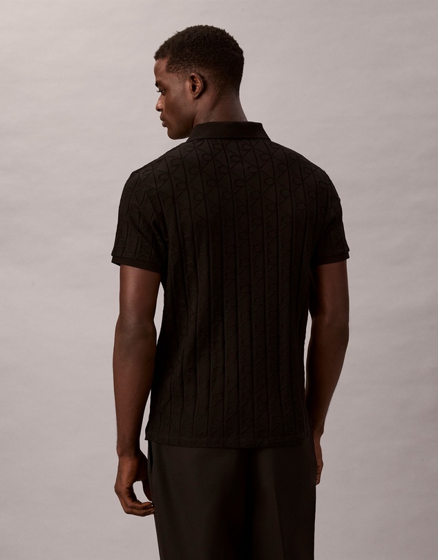 Calvin Klein - Allover Emblem Logo Jacquard Polo Shirt