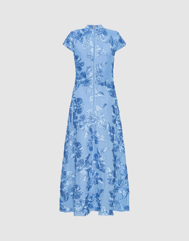 ROTATE - Mesh Capsleeve Maxi Dress