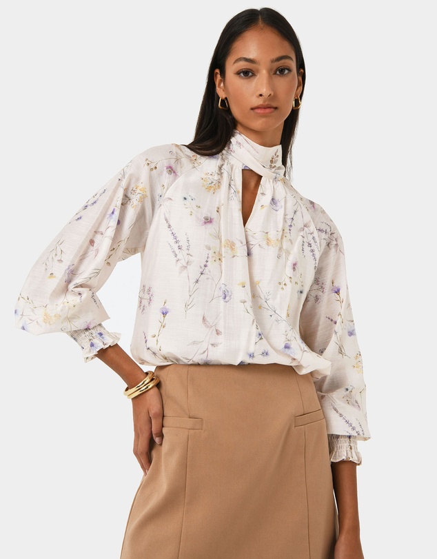 Forcast - Aurae Floral Tie Blouse