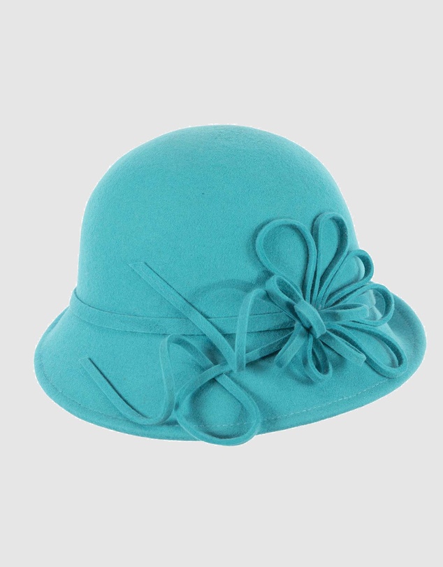 Max Alexander - Winter Felt Turquoise Cloche Hat