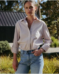 IDA+S - Matilda Oversized Stretch Cotton Blouse