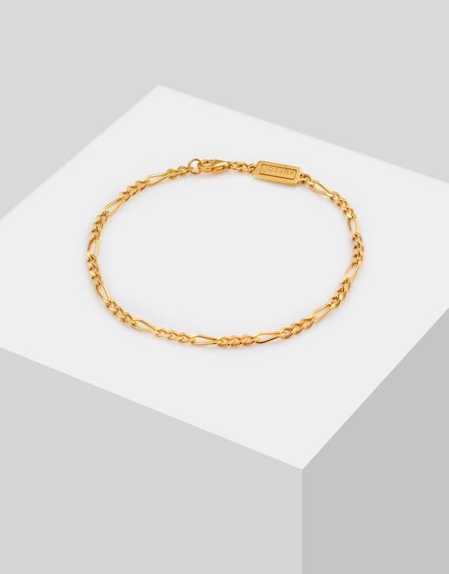 Kuzzoi - ICONIC EXCLUSIVE - Classic Figaro Chain Bracelet in Gold-Plated 925 Sterling Silver