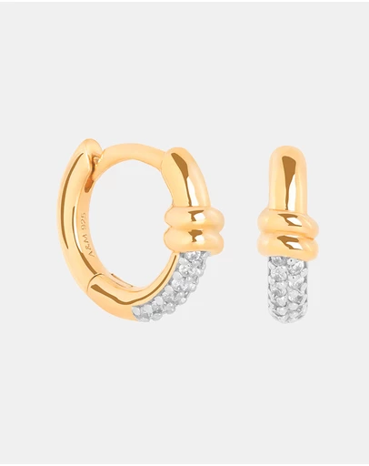 Astrid & Miyu - Pave Knot Huggies
