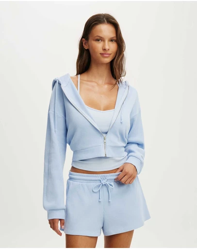 Cotton On Body - Off Duty Waffle Cropped Hoodie