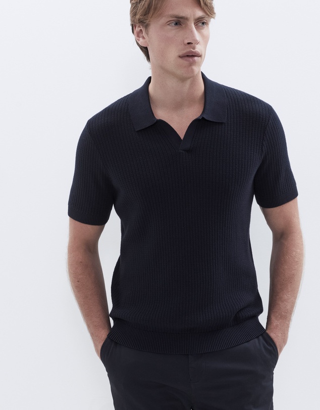 UNISON - Wavy Stitch Knit Polo