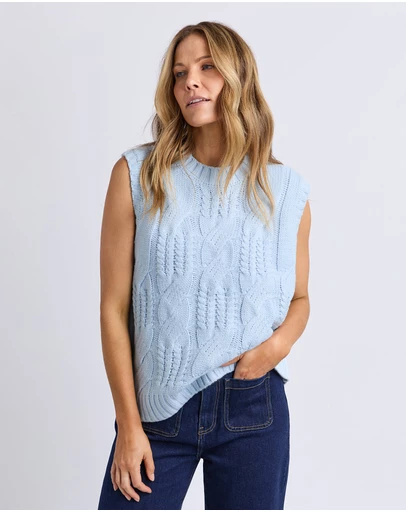 Foxwood - Josie Knit Top Ice Blue