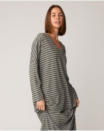 Primness - Stripe Loose V Top