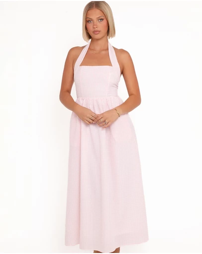 Petal & Pup - Margerie Halter Dress - Pink Gingham
