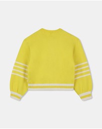 Billieblush - Star Motif Striped Sleeve Knitted Cardigan - Kids-Teens