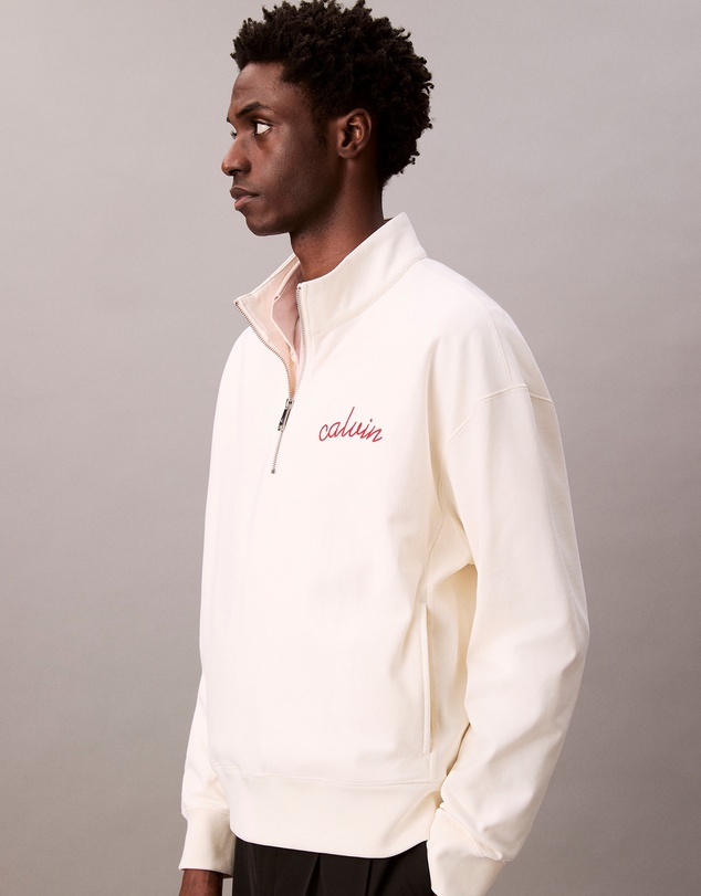Calvin Klein Jeans - Embroidered Logo French Terry Quarter Zip Sweatshirt