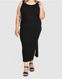 Love Your Wardrobe - Chelsea Rib Knit Midi Skirt