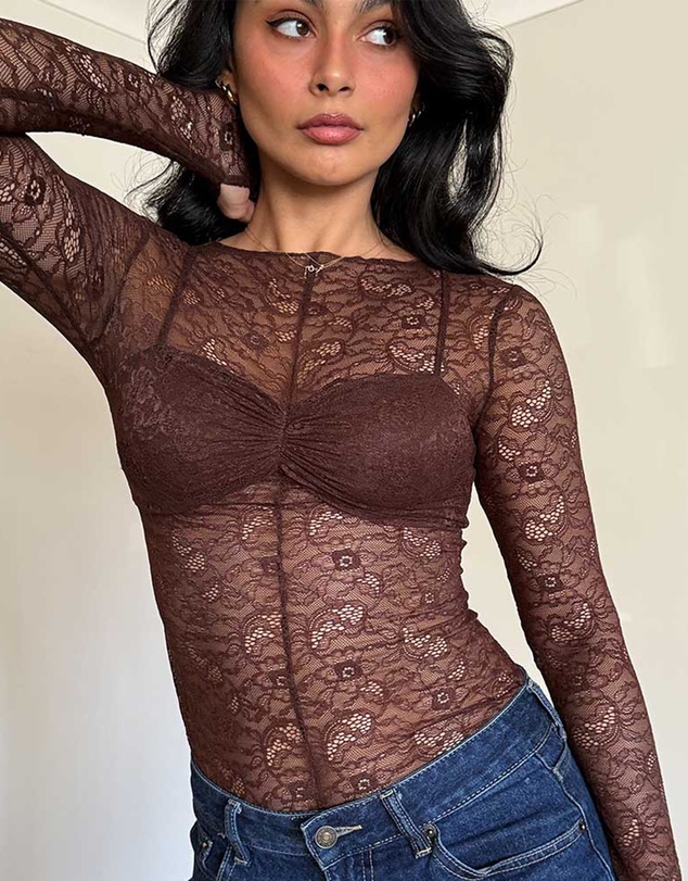 Suboo - Paris Long Sleeve Top with Built in Bralette