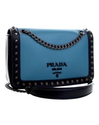 Pre-Loved by Azura Reborn - Pre-Loved Bicolor Glace Calfskin Studded Crossbody