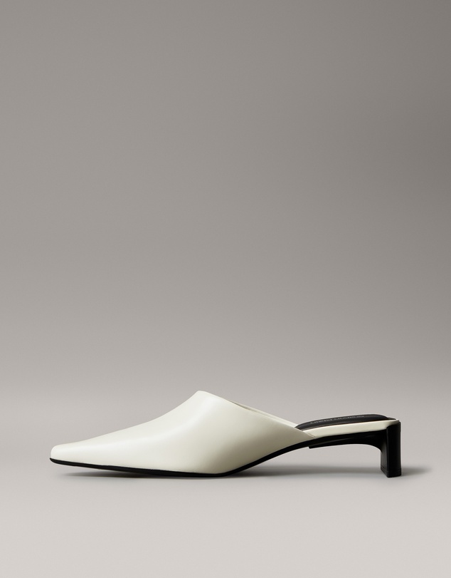 Calvin Klein - Leather Kitten Heel Mules